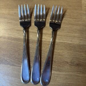 3 Oneida USA FLIGHT / RELIANCE Stainless Salad Forks